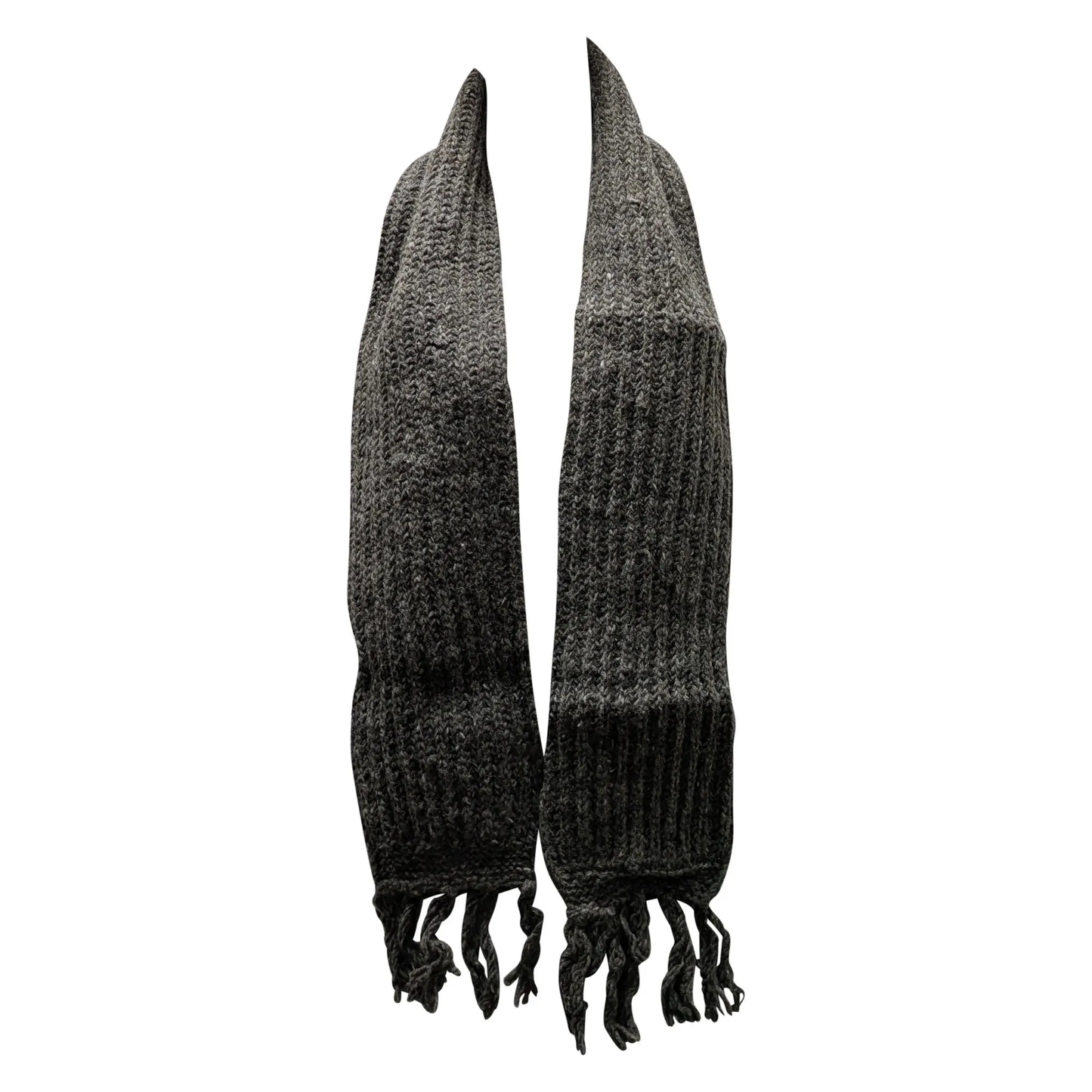Recycled Handmade 100% Wool Knitted Tasseled Chunky Warm Winter Scarf P6