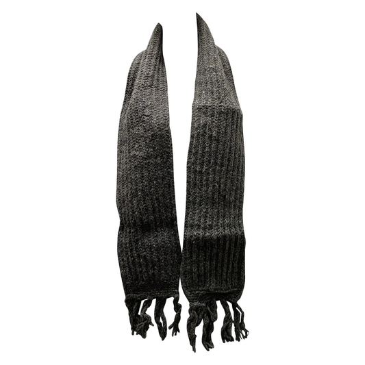 Recycled Handmade 100% Wool Knitted Tasseled Chunky Warm Winter Scarf P6