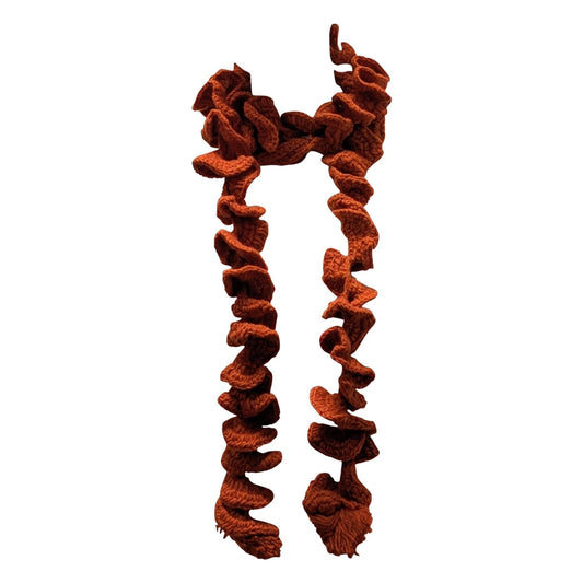 Hand Knitted Spiral scarf 100% Wool - Orange P5