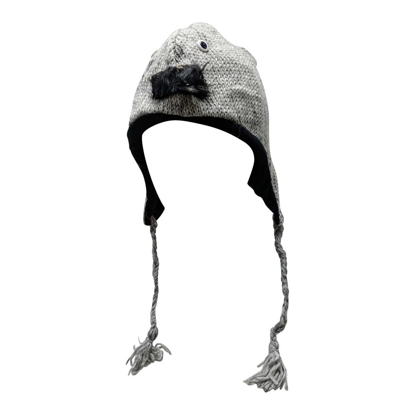 Handmade Wool Knit Animal Character Hat with Fleece Lining - P26
