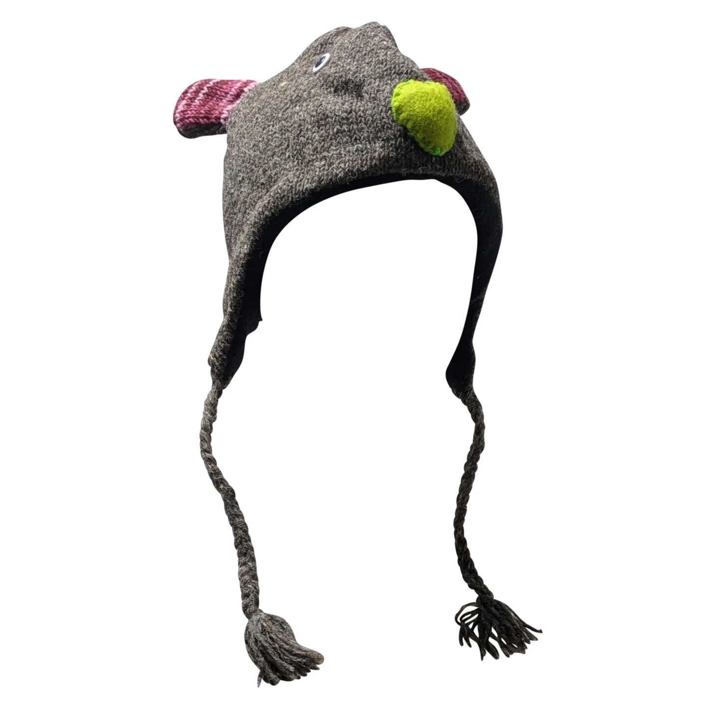 Handmade Wool Knit Animal Character Hat with Fleece Lining - P157