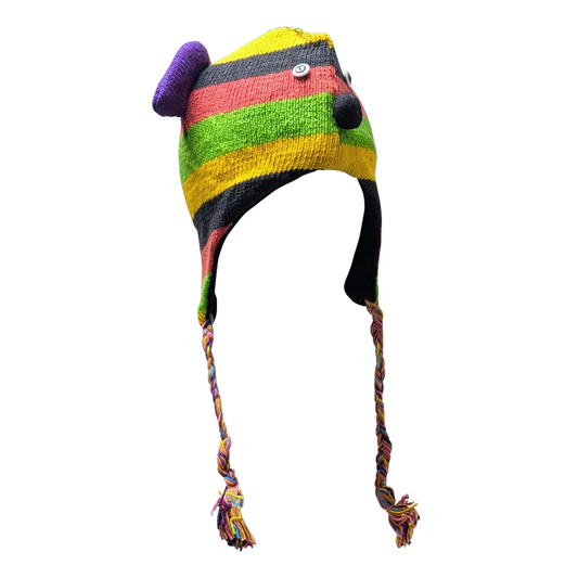 Handmade Wool Knit Animal Character Hat with Fleece Lining - P74