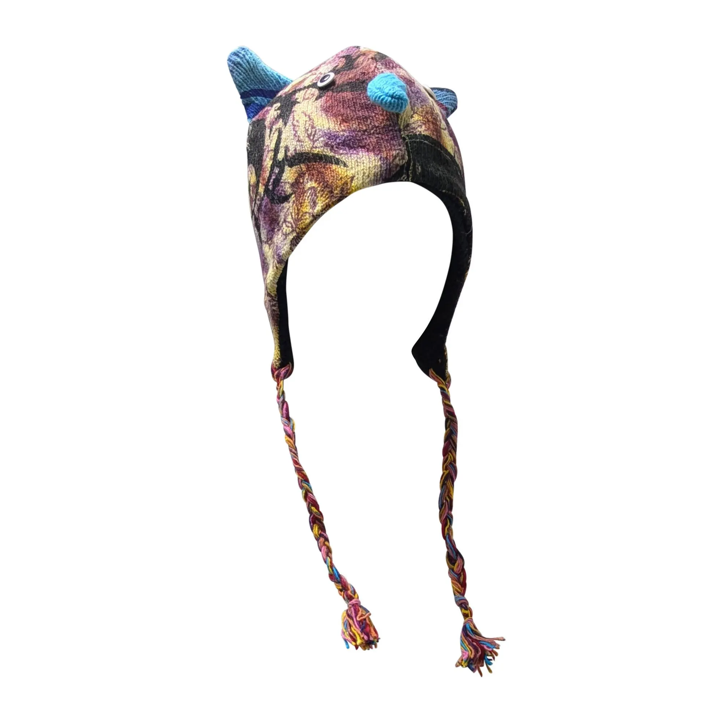 Handmade Wool Knit Animal Character Hat with Fleece Lining - P63