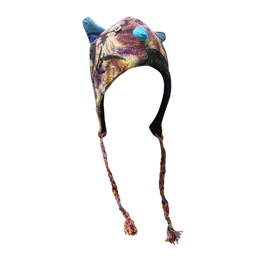 Handmade Wool Knit Animal Character Hat with Fleece Lining - P63