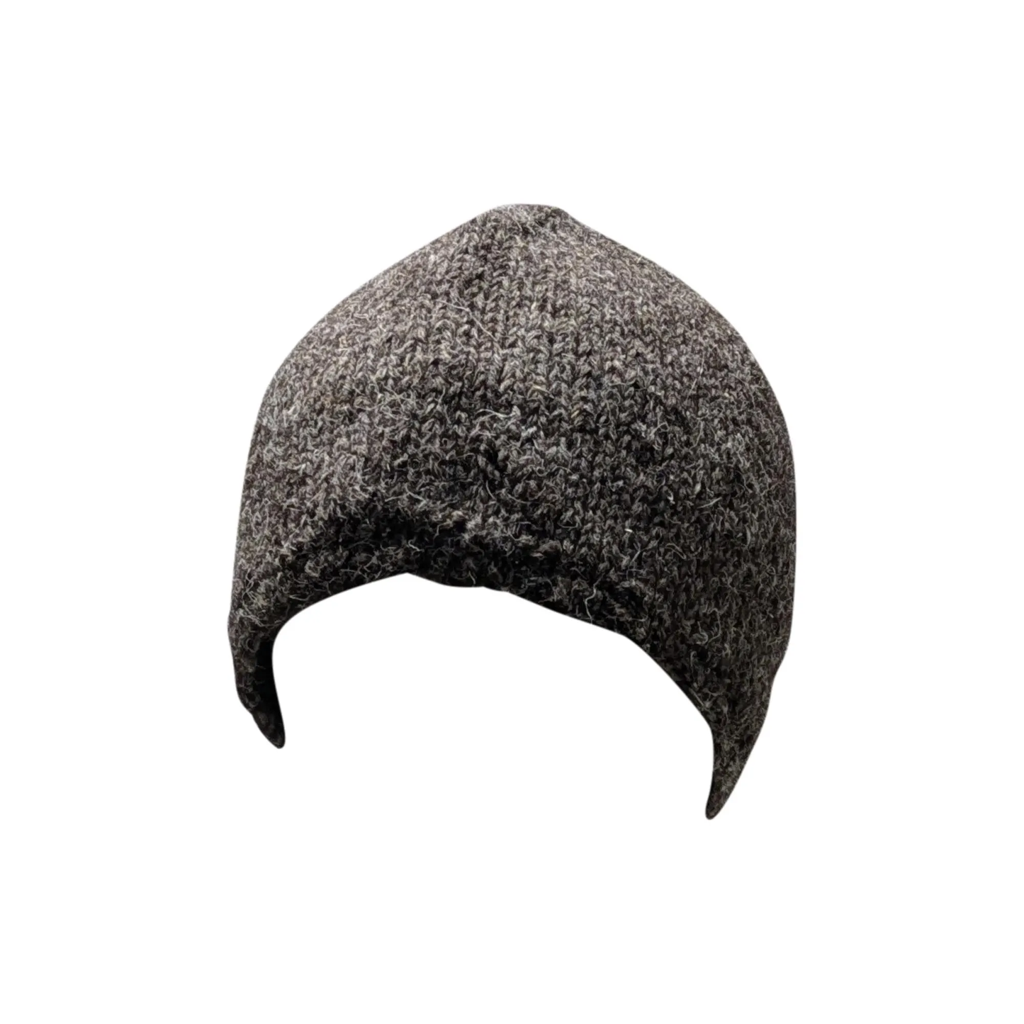 Handmade Wool Knit Beanie: Fleece Lined Winter Cap - brown P3