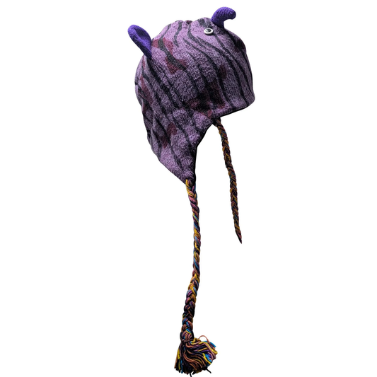 Handmade Wool Knit Animal Character Hat with Fleece Lining - P143