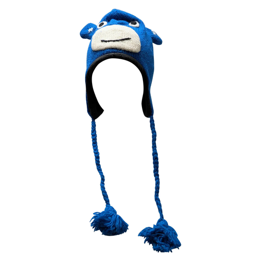 Handmade Wool Knit Animal Character Hat with Fleece Lining - P195