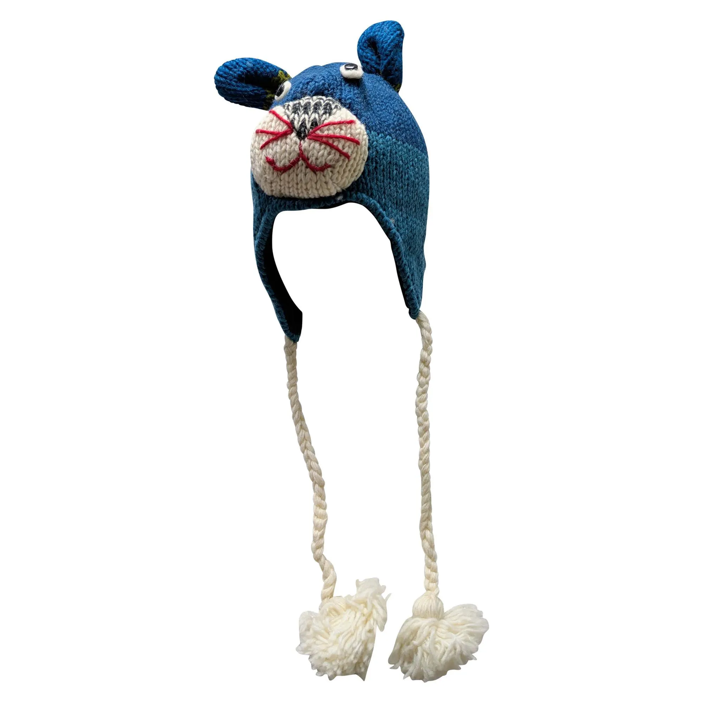 Handmade Wool Knit Animal Character Hat with Fleece Lining - P70