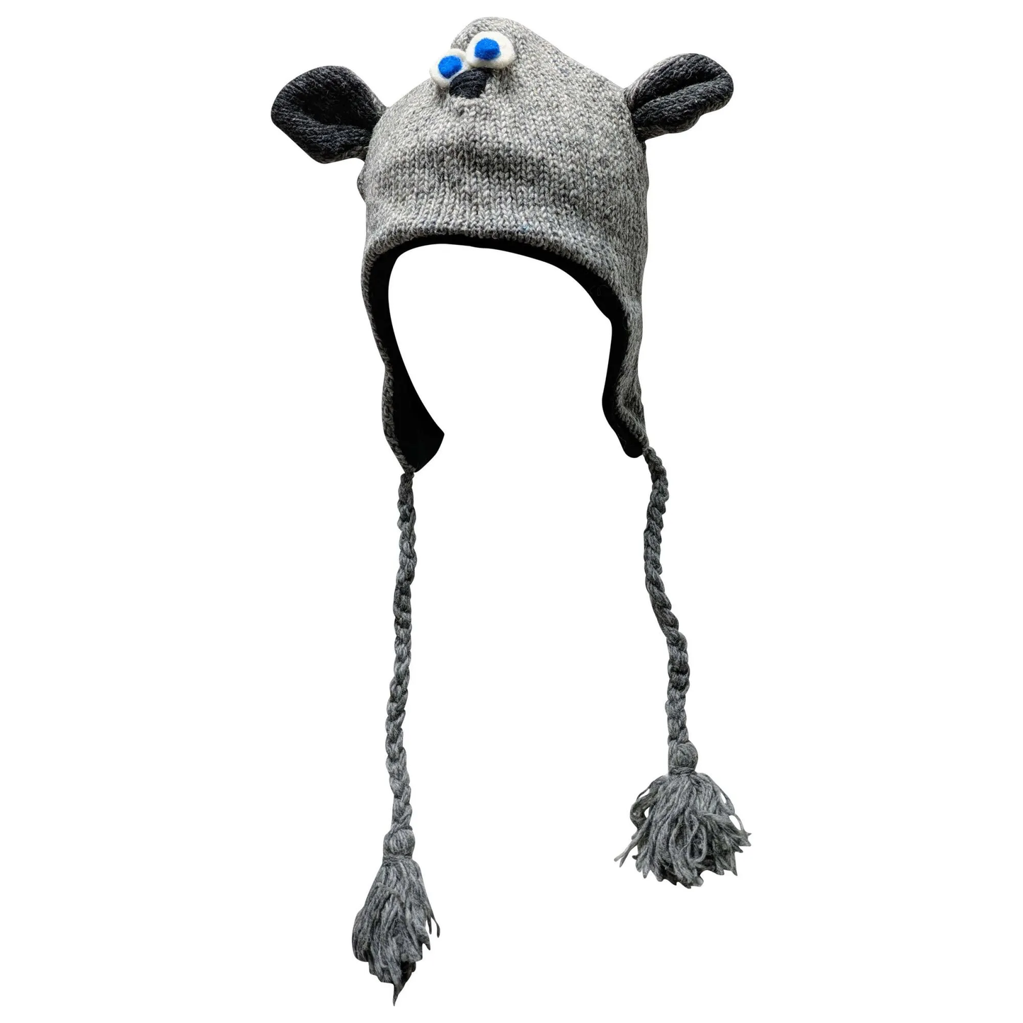 Handmade Wool Knit Animal Character Hat with Fleece Lining - P218