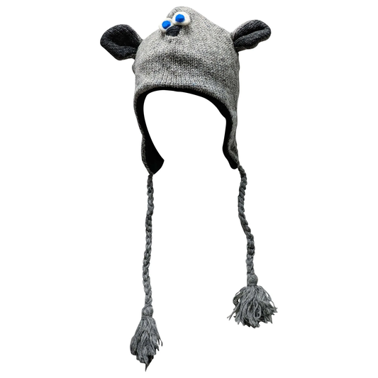 Handmade Wool Knit Animal Character Hat with Fleece Lining - P218