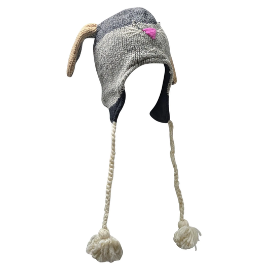 Handmade Wool Knit Animal Character Hat with Fleece Lining - P99