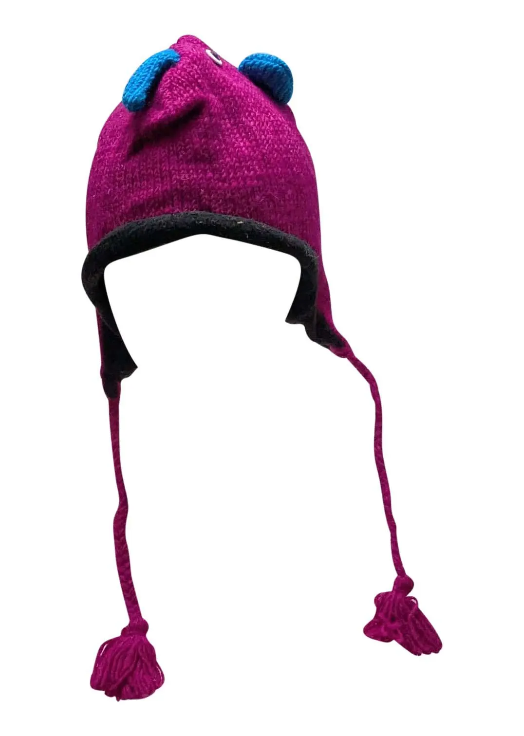 Handmade Wool Knit Animal Character Hat with Fleece Lining - P1021