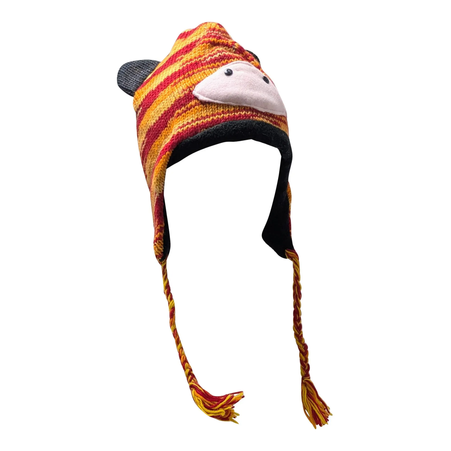 Handmade Wool Knit Animal Character Hat with Fleece Lining - P33