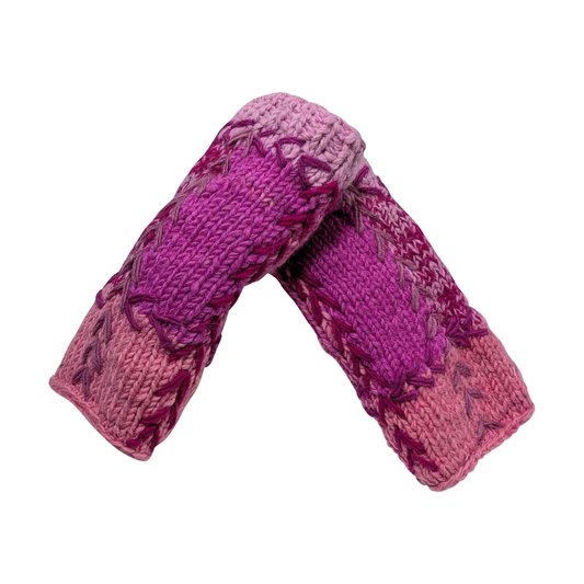 Handmade Crochet Stitch Handwarmers 100% Wool | Fleece Lined Fingerless Gloves One Size P7