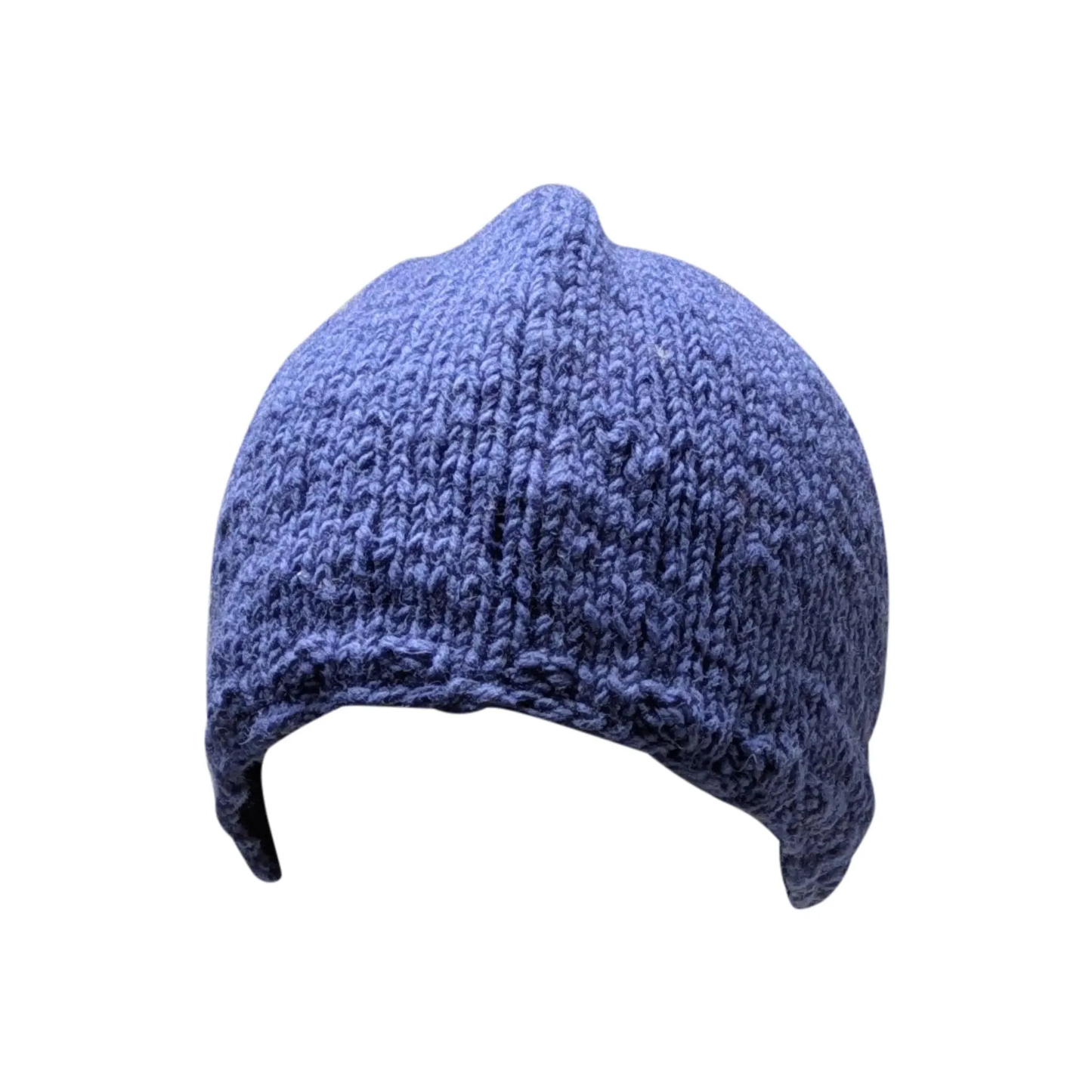 Handmade Wool Knit Beanie: Fleece Lined Winter Cap - blue p5