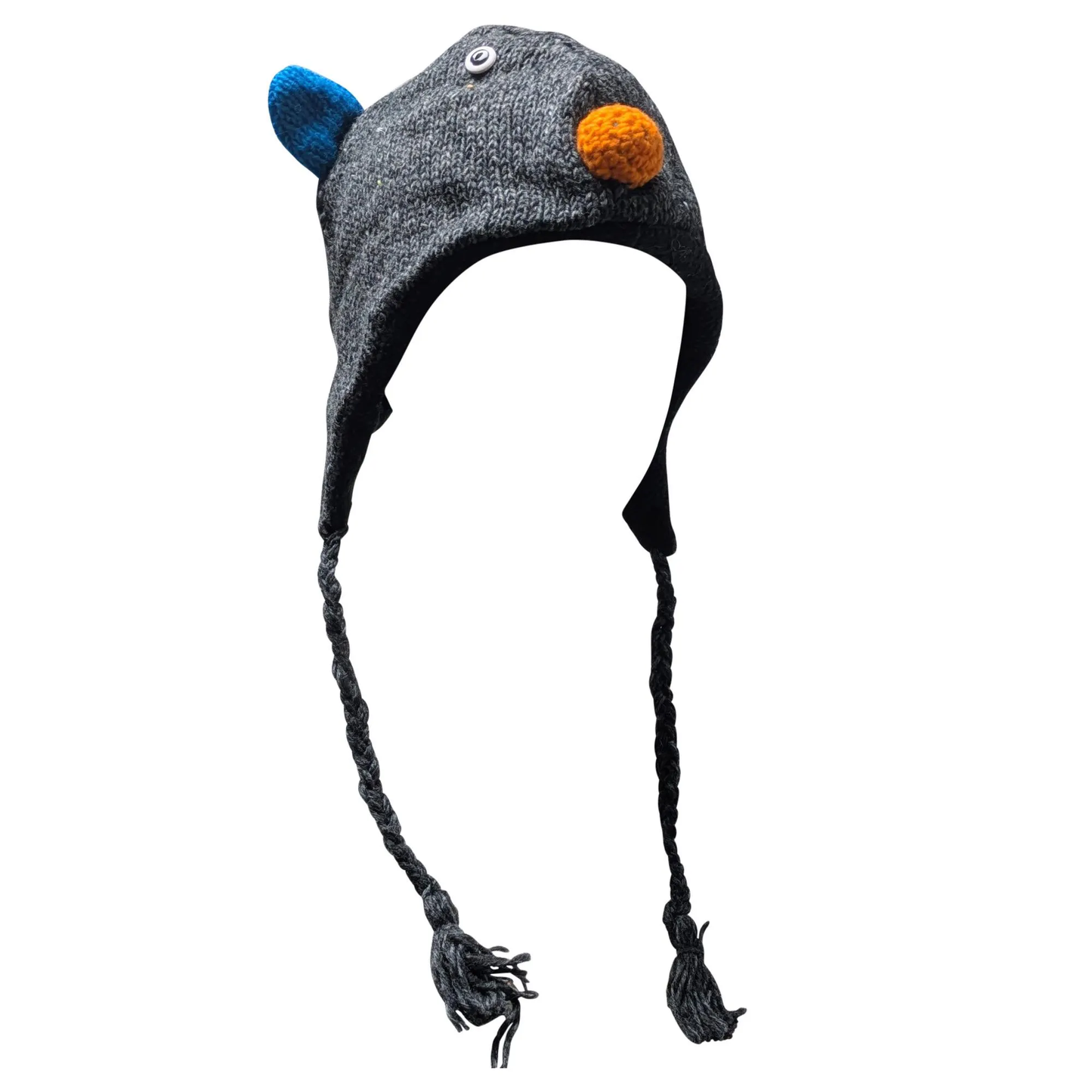 Handmade Wool Knit Animal Character Hat with Fleece Lining - P65