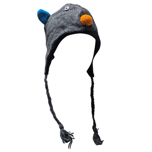 Handmade Wool Knit Animal Character Hat with Fleece Lining - P65