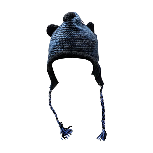 Handmade Wool Knit Animal Character Hat with Fleece Lining - P172