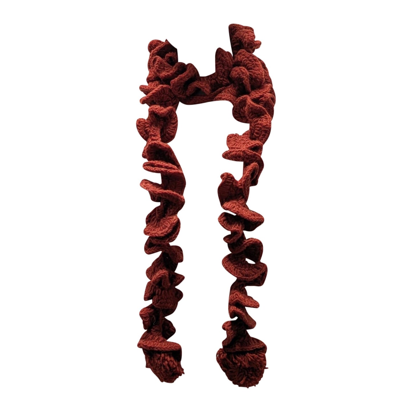 Hand Knitted Spiral scarf 100% Wool - Orange P2