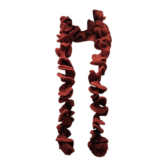 Hand Knitted Spiral scarf 100% Wool - Orange P2