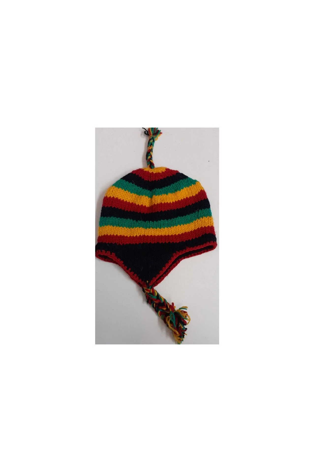 Hand Knit Wool Winter Hat: Fleece Lined, Boho Tassel - P130