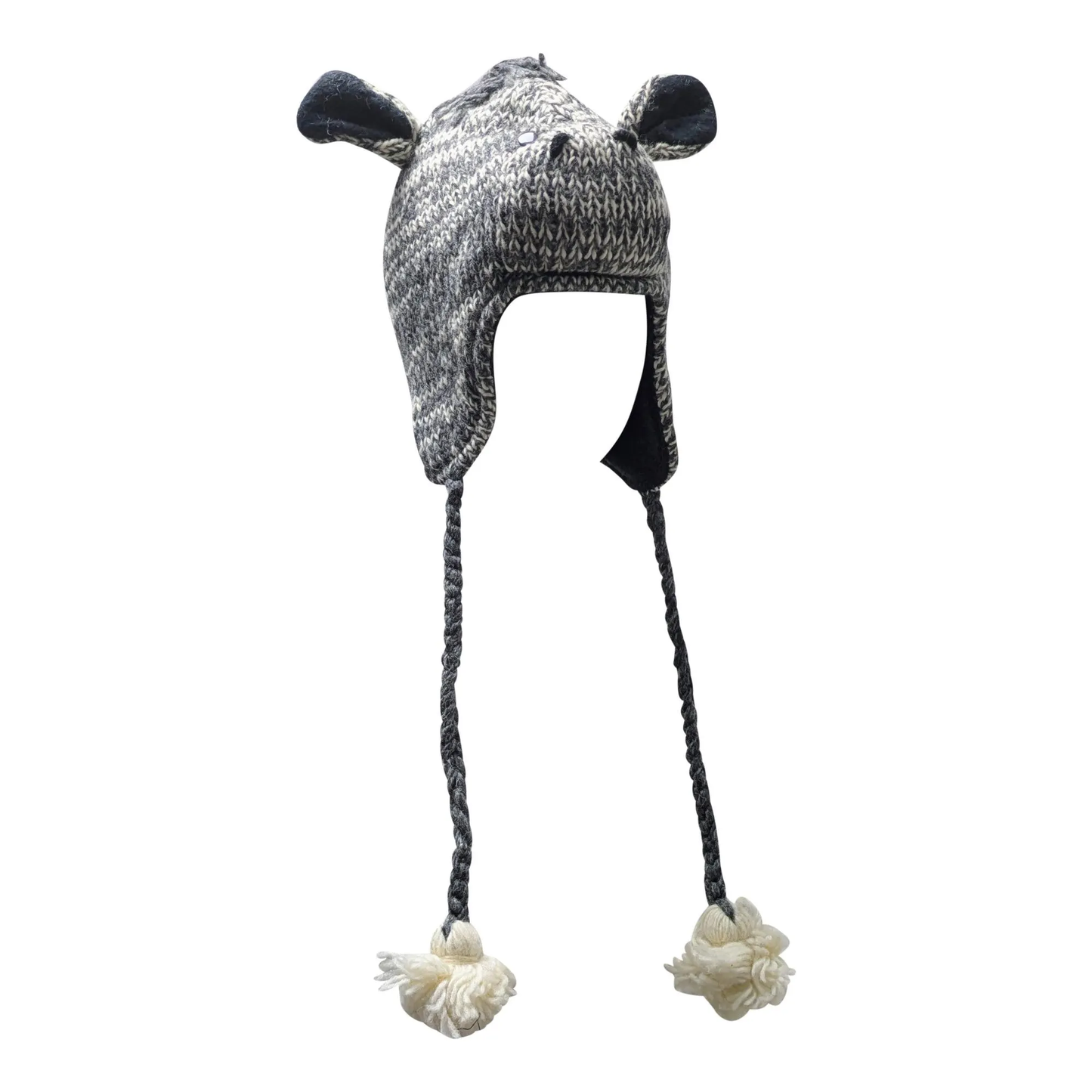 Handmade Wool Knit Animal Character Hat with Fleece Lining - P9