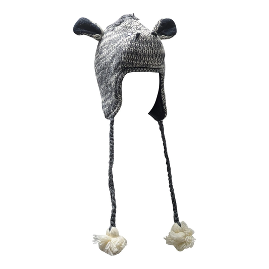 Handmade Wool Knit Animal Character Hat with Fleece Lining - P9