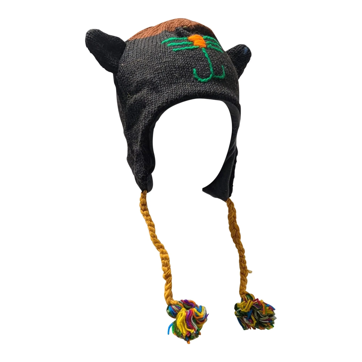 Handmade Wool Knit Animal Character Hat with Fleece Lining - P217