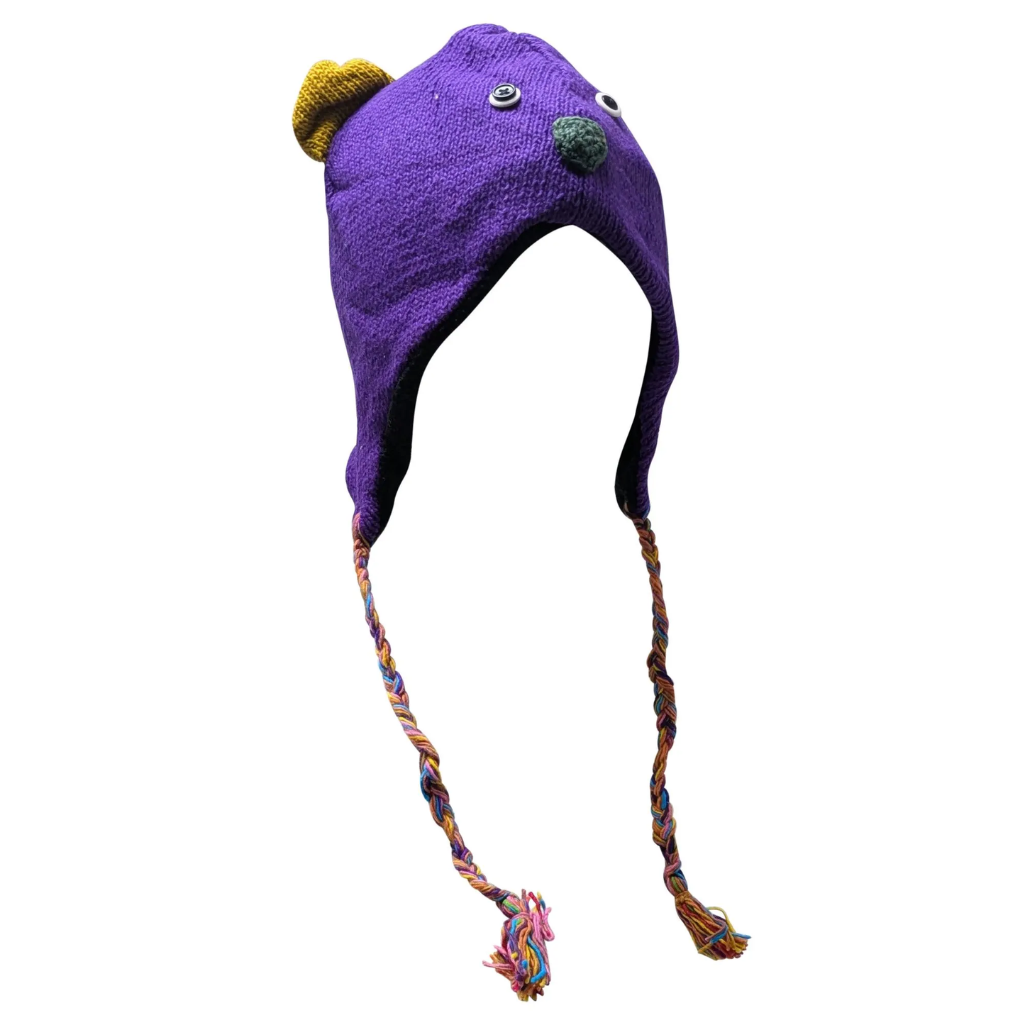 Handmade Wool Knit Animal Character Hat with Fleece Lining - P146