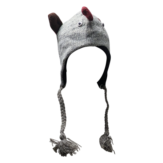 Handmade Wool Knit Animal Character Hat with Fleece Lining - P76