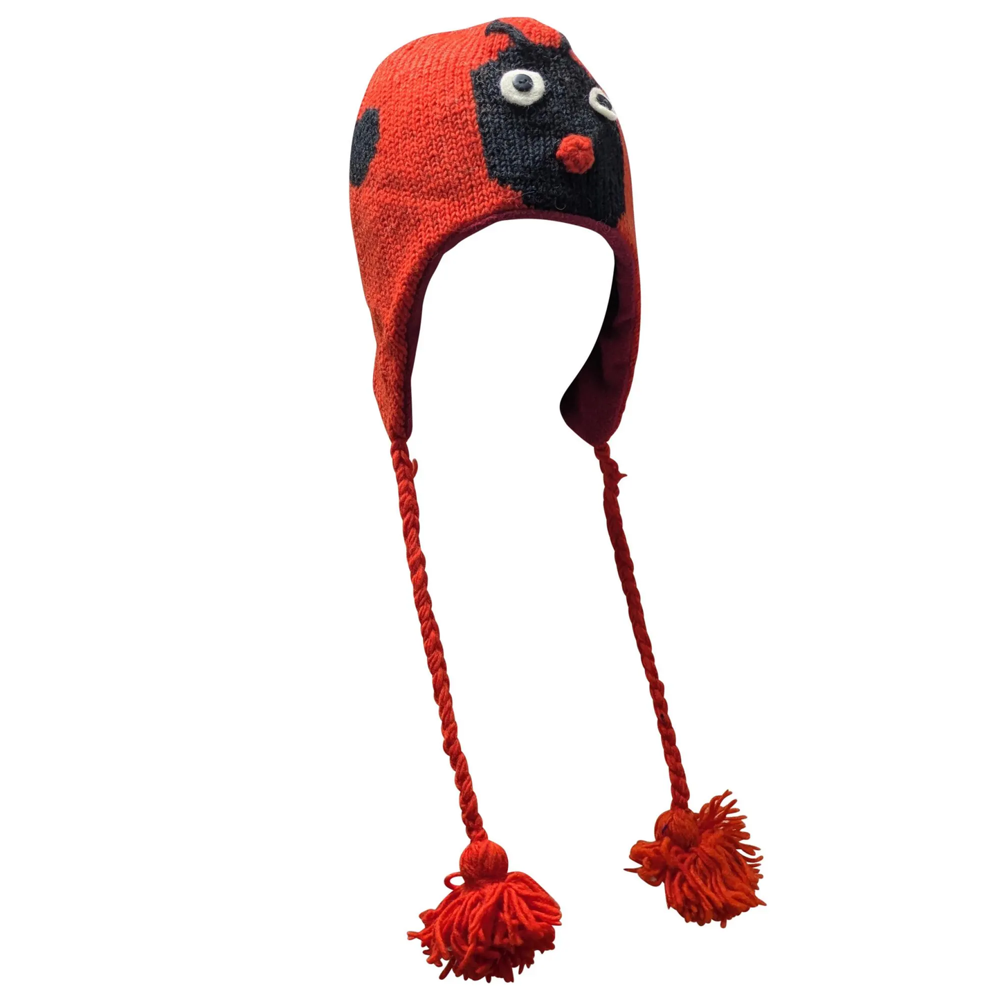 Handmade Wool Knit Animal Character Hat with Fleece Lining - P163