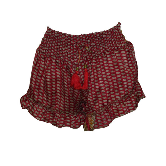 RECYCLED RETRO RUFFLE HEM LOUNGE WEAR LIGHTWEIGHT BEACH SHORTS FREE SIZE UP TO 14 P11