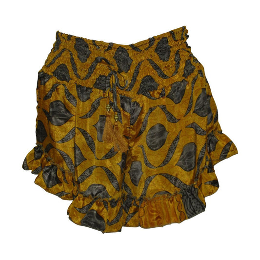 RECYCLED RETRO RUFFLE HEM LOUNGE WEAR LIGHTWEIGHT BEACH SHORTS FREE SIZE UP TO 14 P12