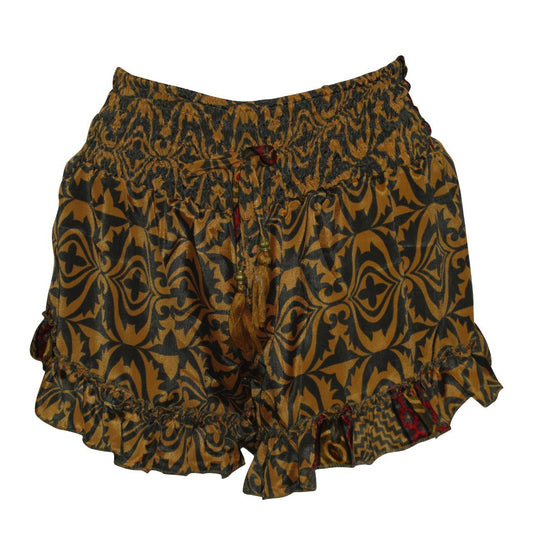RECYCLED RETRO RUFFLE HEM LOUNGE WEAR LIGHTWEIGHT BEACH SHORTS FREE SIZE UP TO 14 P13