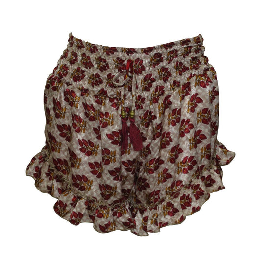 RECYCLED RETRO RUFFLE HEM LOUNGE WEAR LIGHTWEIGHT BEACH SHORTS FREE SIZE UP TO 14 P14