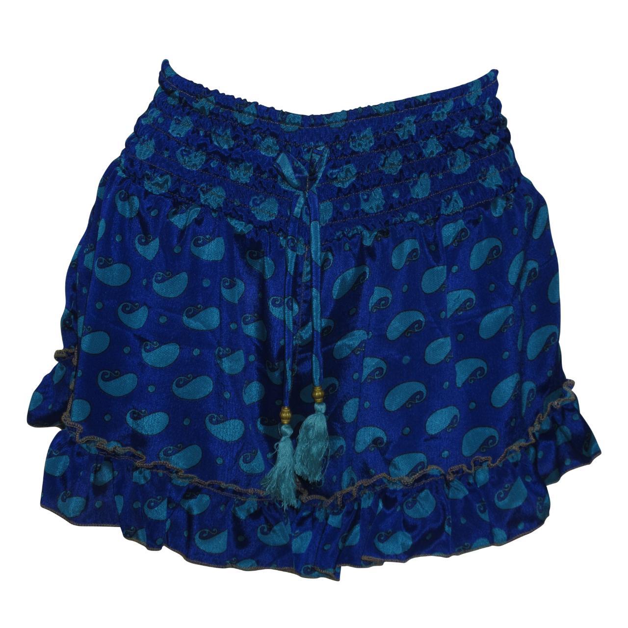 RECYCLED RETRO RUFFLE HEM LOUNGE WEAR LIGHTWEIGHT BEACH SHORTS FREE SIZE UP TO 14 P19