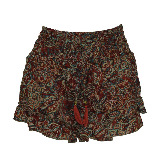 RECYCLED RETRO RUFFLE HEM LOUNGE WEAR LIGHTWEIGHT BEACH SHORTS FREE SIZE UP TO 14 P22