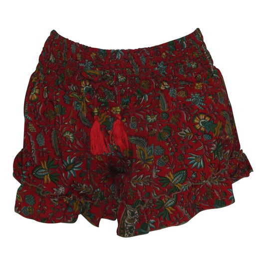RECYCLED RETRO RUFFLE HEM LOUNGE WEAR LIGHTWEIGHT BEACH SHORTS FREE SIZE UP TO 14 P27