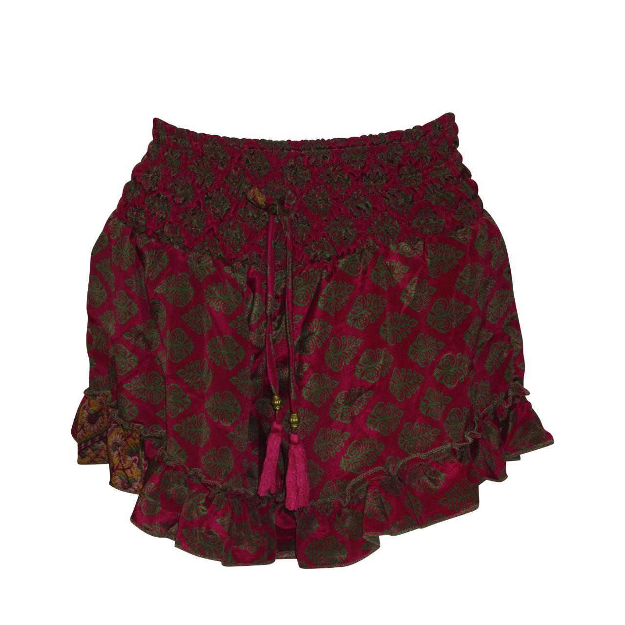 RECYCLED RETRO RUFFLE HEM LOUNGE WEAR LIGHTWEIGHT BEACH SHORTS FREE SIZE UP TO 14 P4