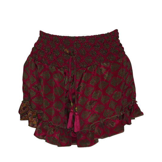 RECYCLED RETRO RUFFLE HEM LOUNGE WEAR LIGHTWEIGHT BEACH SHORTS FREE SIZE UP TO 14 P4