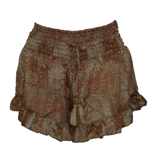 RECYCLED RETRO RUFFLE HEM LOUNGE WEAR LIGHTWEIGHT BEACH SHORTS FREE SIZE UP TO 14 P7