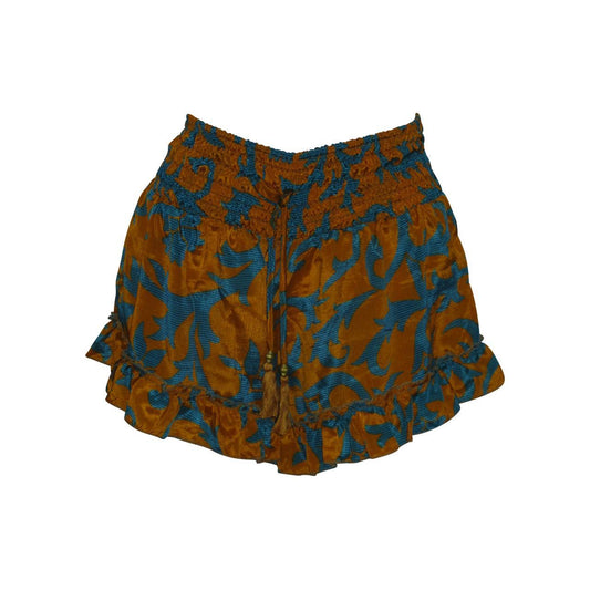 RECYCLED RETRO RUFFLE HEM LOUNGE WEAR LIGHTWEIGHT BEACH SHORTS FREE SIZE UP TO 14 P9