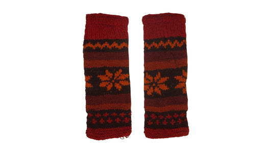 Ladies Womens Winter 100% Wool Leg Warmers Hand Knit Fleece Lined With Side Zips P4