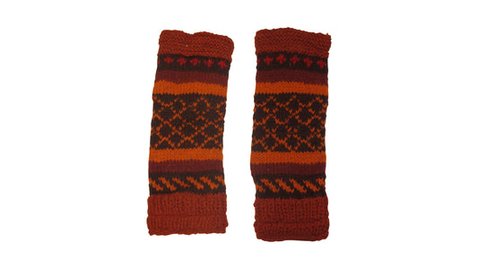 Ladies Womens Winter 100% Wool Leg Warmers Hand Knit Fleece Lined With Side Zips P5