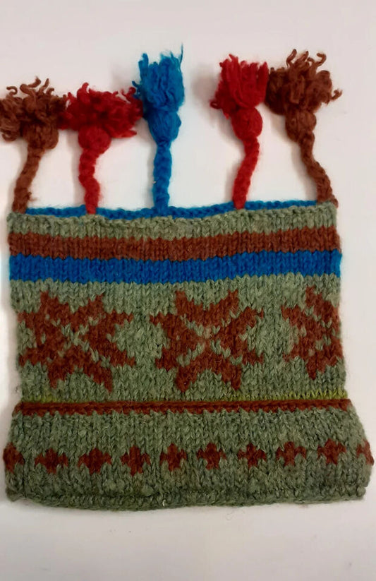 HANDMADE WOOL KNIT WARM WINTER BEANIE MULTI TASSELS BOHO FLEECE LINED HAT P450