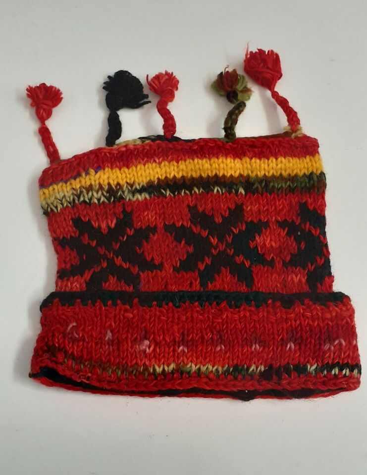 HANDMADE WOOL KNIT WARM WINTER BEANIE MULTI TASSELS BOHO FLEECE LINED HAT P474