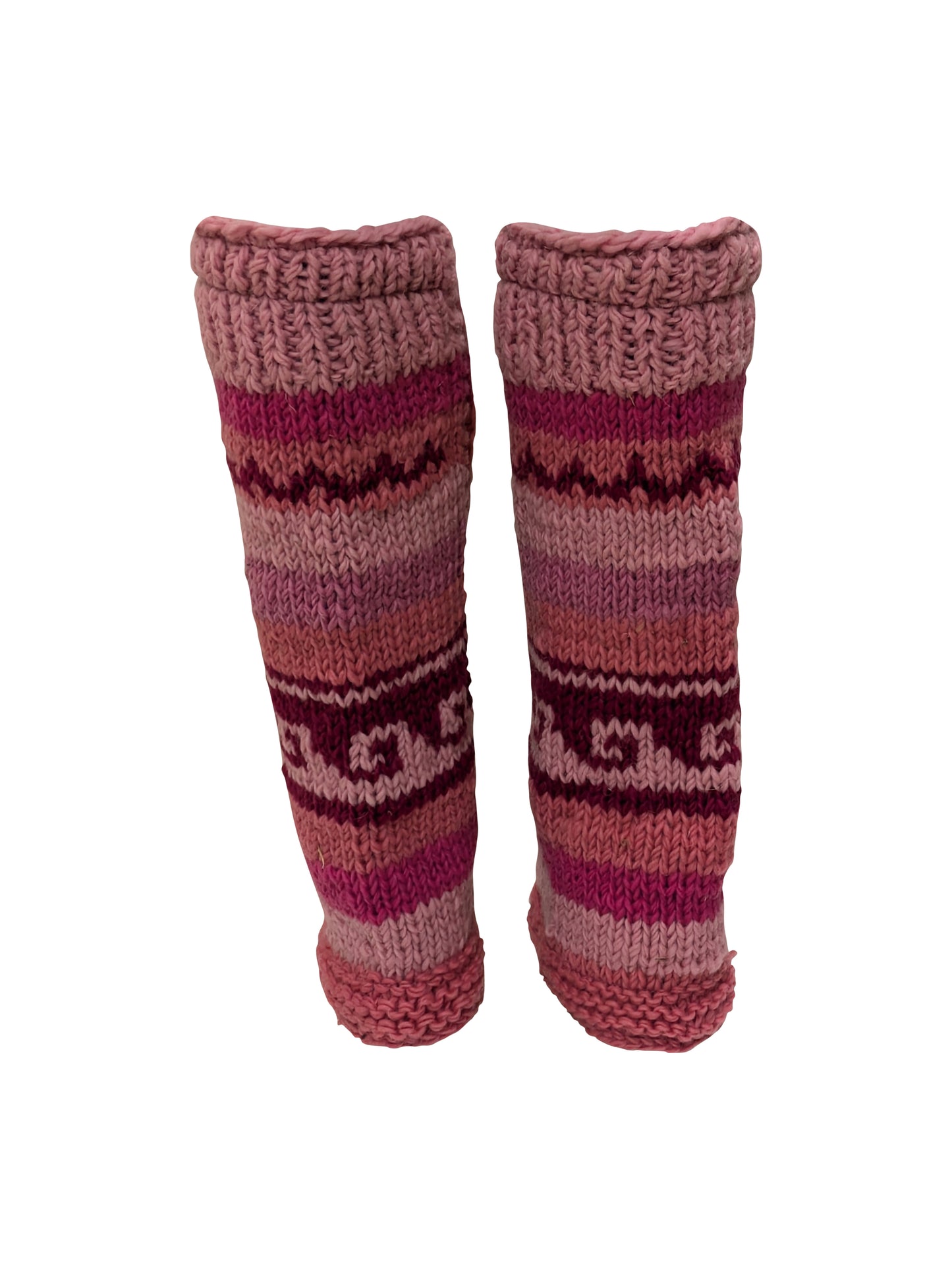 Ladies Womens Winter 100% Wool Leg Warmers Hand Knit Fleece Lined With Side Zips P1