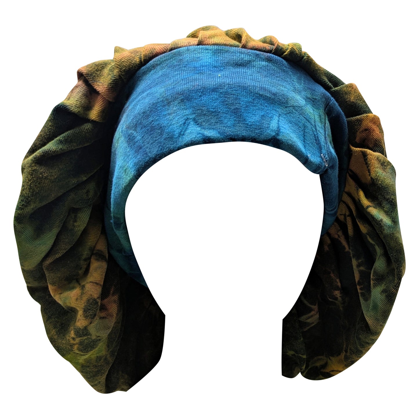 Recycled Bohemian Distressed Look Tie Dye Wide Band Bonnet Winter Hat P2
